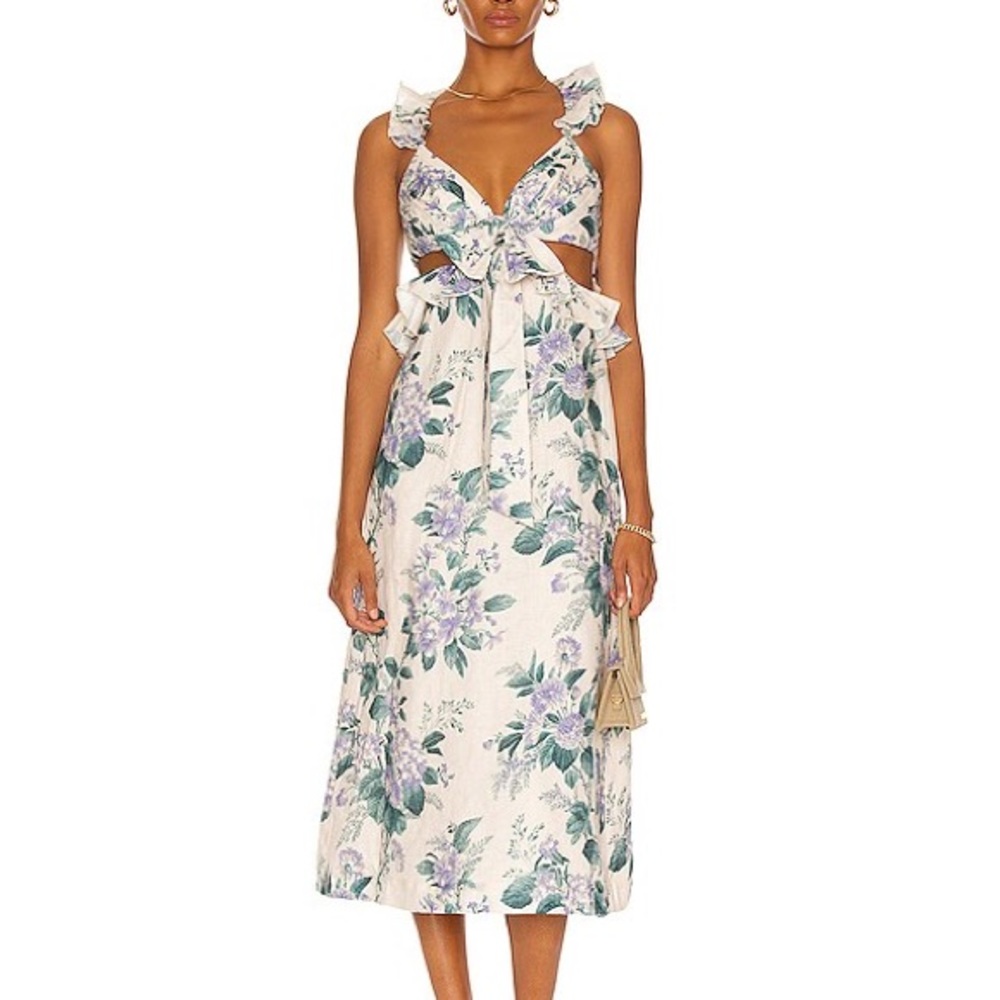 Zimmerman Cassia Midi Cutout Dress